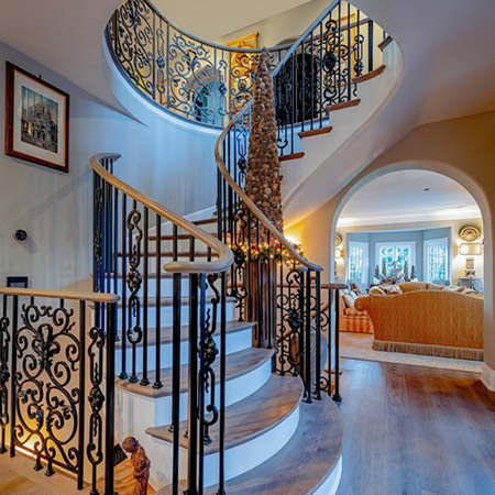 Garde corps d'escalier en fer forgé